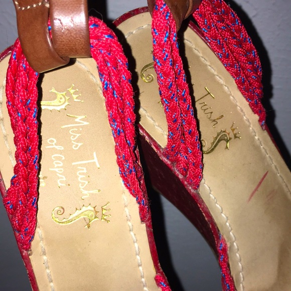 RARE MISS TRISH OF CAPRI FOR TARGET RUBY CORK WEDGE PLATFORM SANDALS SZ 8 - Picture 6 of 6